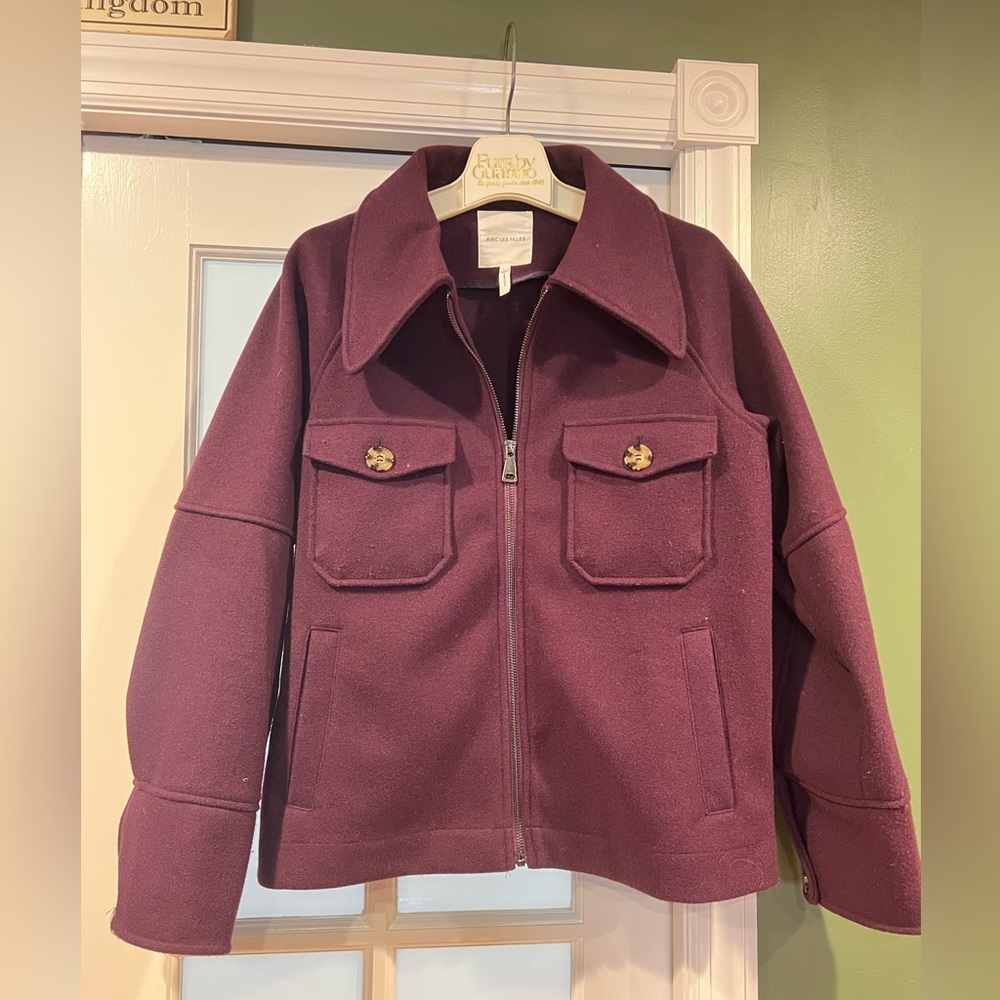 Alec Les Files burgundy coat